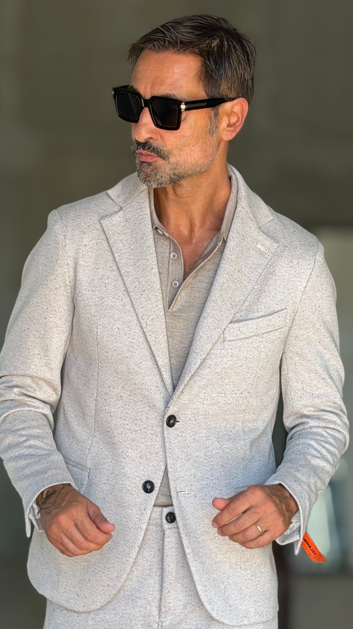 GIACCA PANNA BOTTONATA TELAMIRA 600 ( ABBINABILE AL PANTALONE TELAMIRA 600)