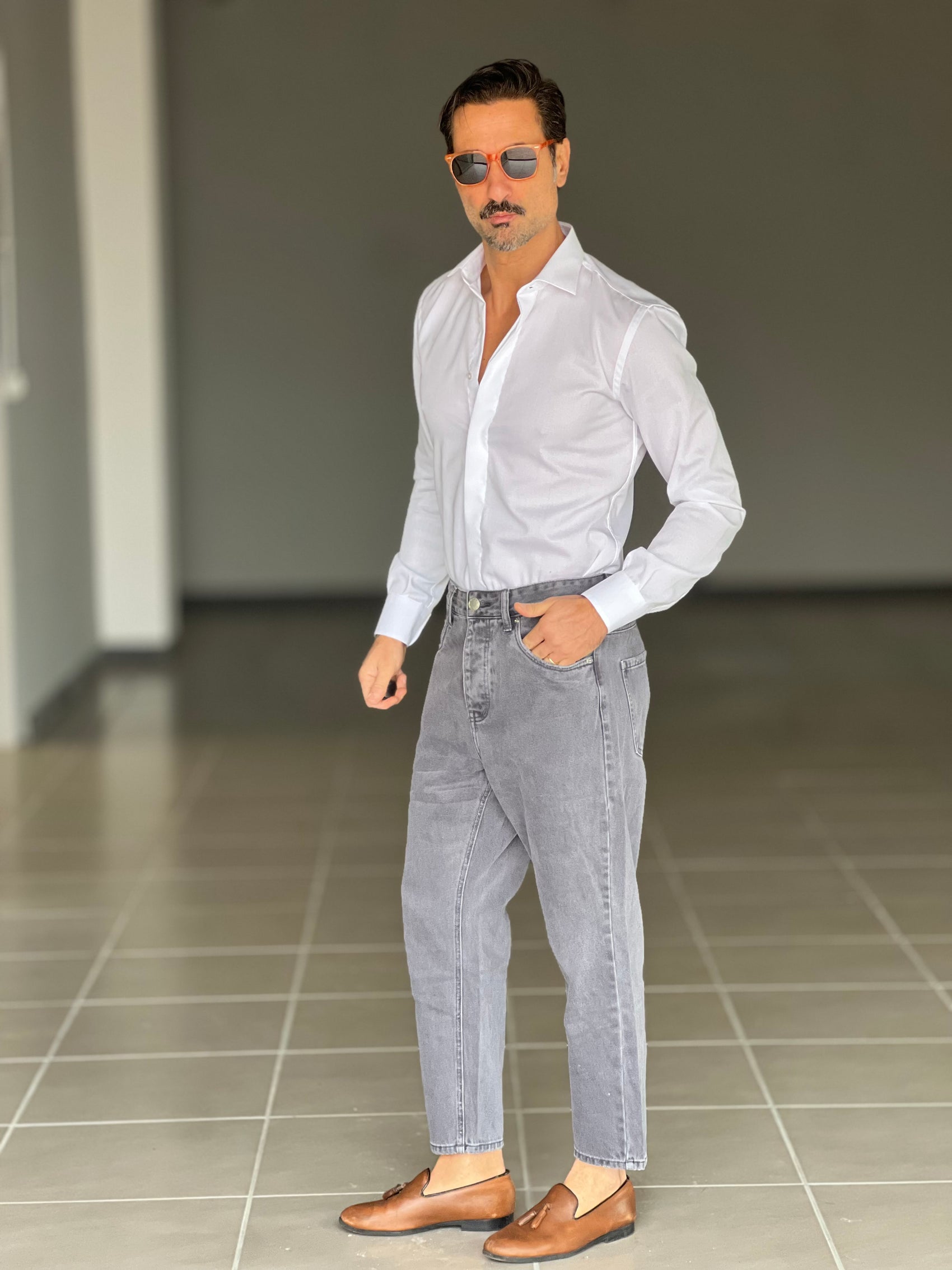 JEANS GRIGIO MODELLO CAPRI