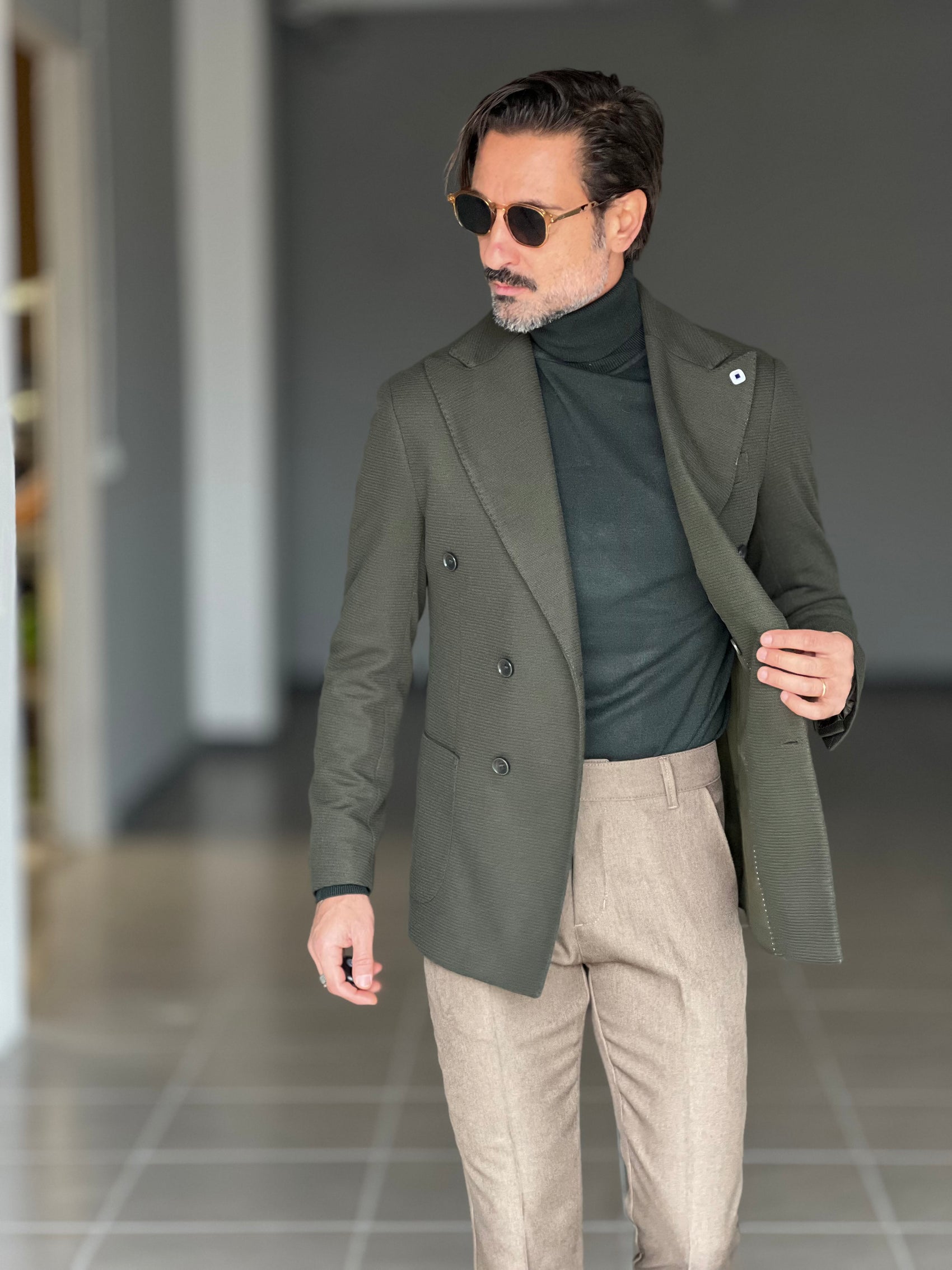 GIACCA OPERATA VERDE DOPPIOPETTO PETRO'SARTORIA