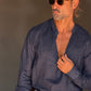 CAMICIA  SERAFINO BLU LINO PURO