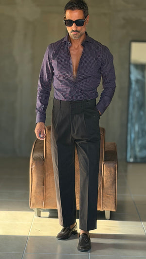 PANTALONE  NERO  PAUL MIRANDA FUSTAGNO PINCES FASCIONE ALTO