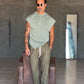 T SHIRT SMANICATA VERDE MENTA OVER FIT