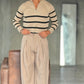 WHITE VISCOSE TROUSERS WITH REGULAR BOTTOM