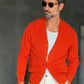 CARDIGAN ARANCIO MAGLIA INGLESE