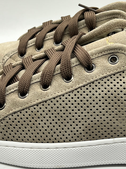 SNEAKER PELLE TORTORA TRAFORATA