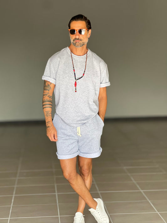COORDINATO  GRIGIO FELPA