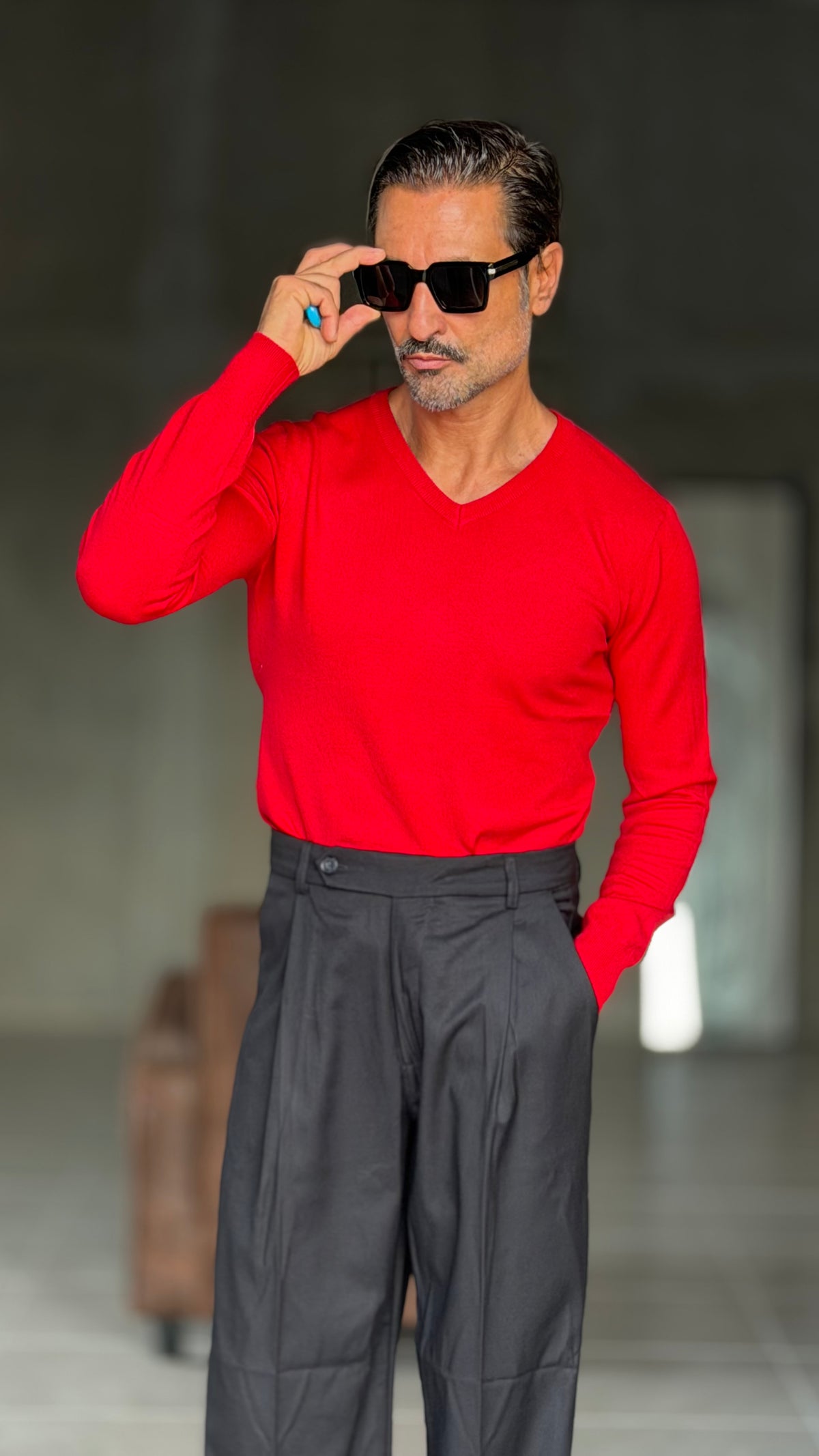 PANTALONE  NERO  PINCES VISCOSA  FONDO AMPIO  EFFETTO FLANELLA BATTUTA
