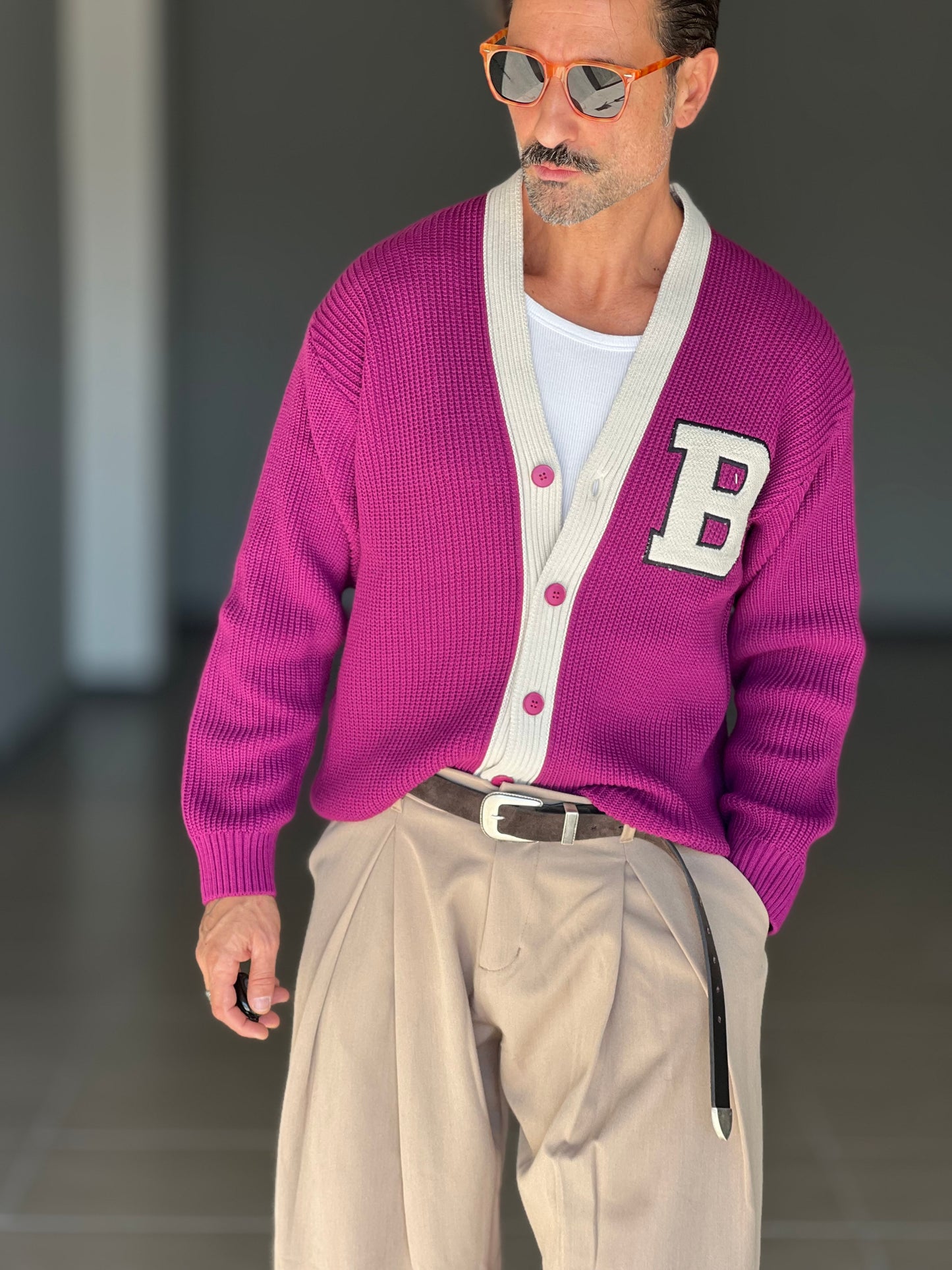 CARDIGAN PRUGNA  DERBY RICAMO B