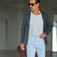 WHITE VISCOSE TROUSERS WITH REGULAR BOTTOM