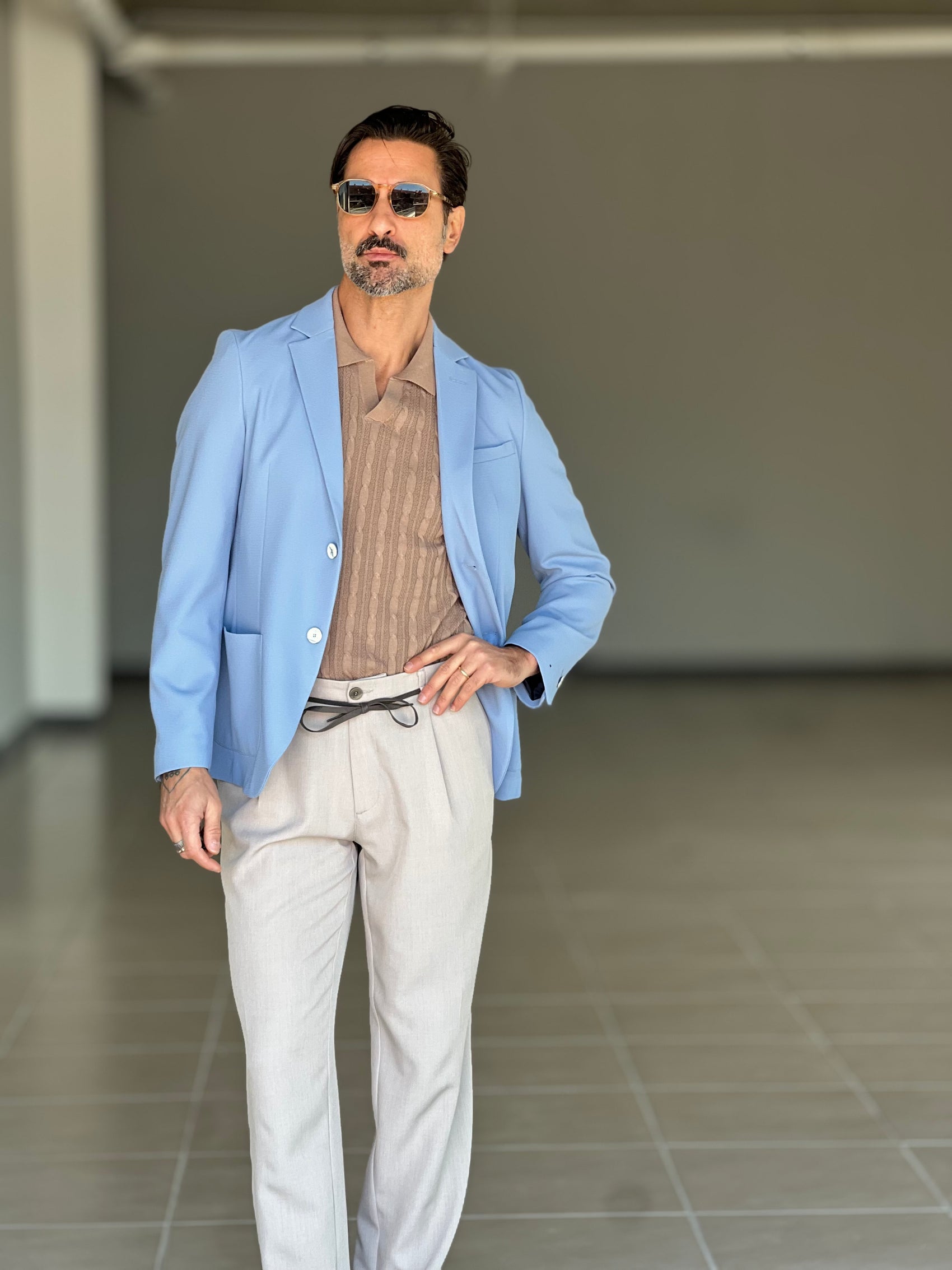 PANTALONE BEGE  ALTATENSIONE PINCES VISCOSA CORDINO ECOPELLE