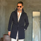 BLUE HIGH NECK COAT