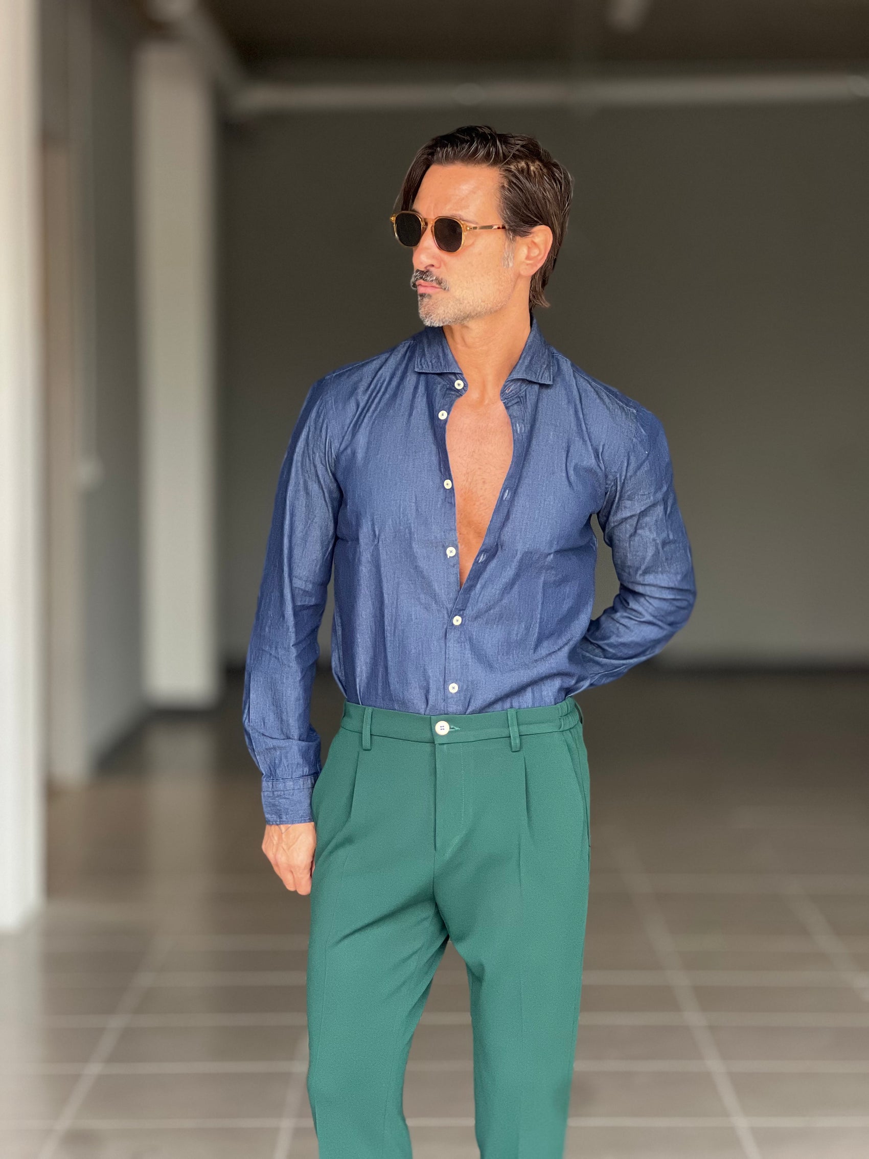 CAMICIA  DENIM LAVAGGIO SCURO. 00200