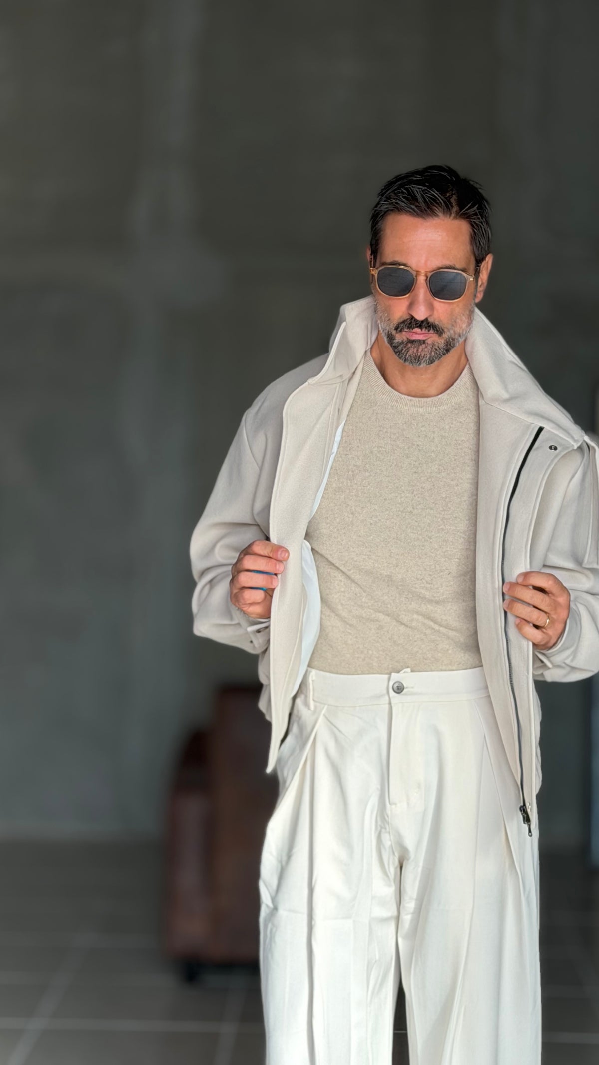 GIUBBINO BURRO  PANNO COLLO SCIARPA CROP 1062