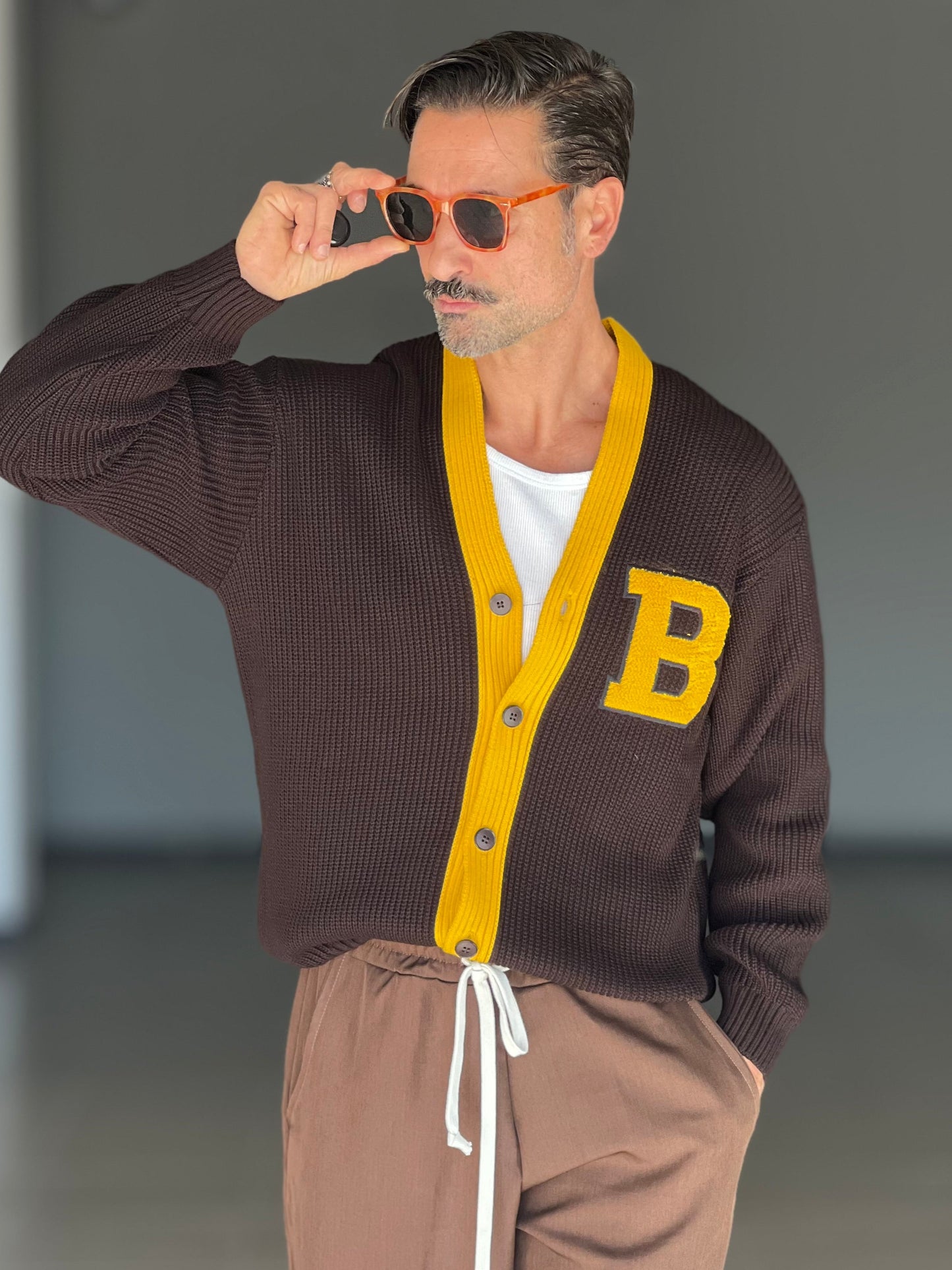 BLUE THREAD COTTON CREW NECK SWEATER