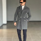 *CAPPOTTO  GRIGIO   DOPPIOPETTO  DOPPIATO LANA E MISTI BOTTONE METALLO
