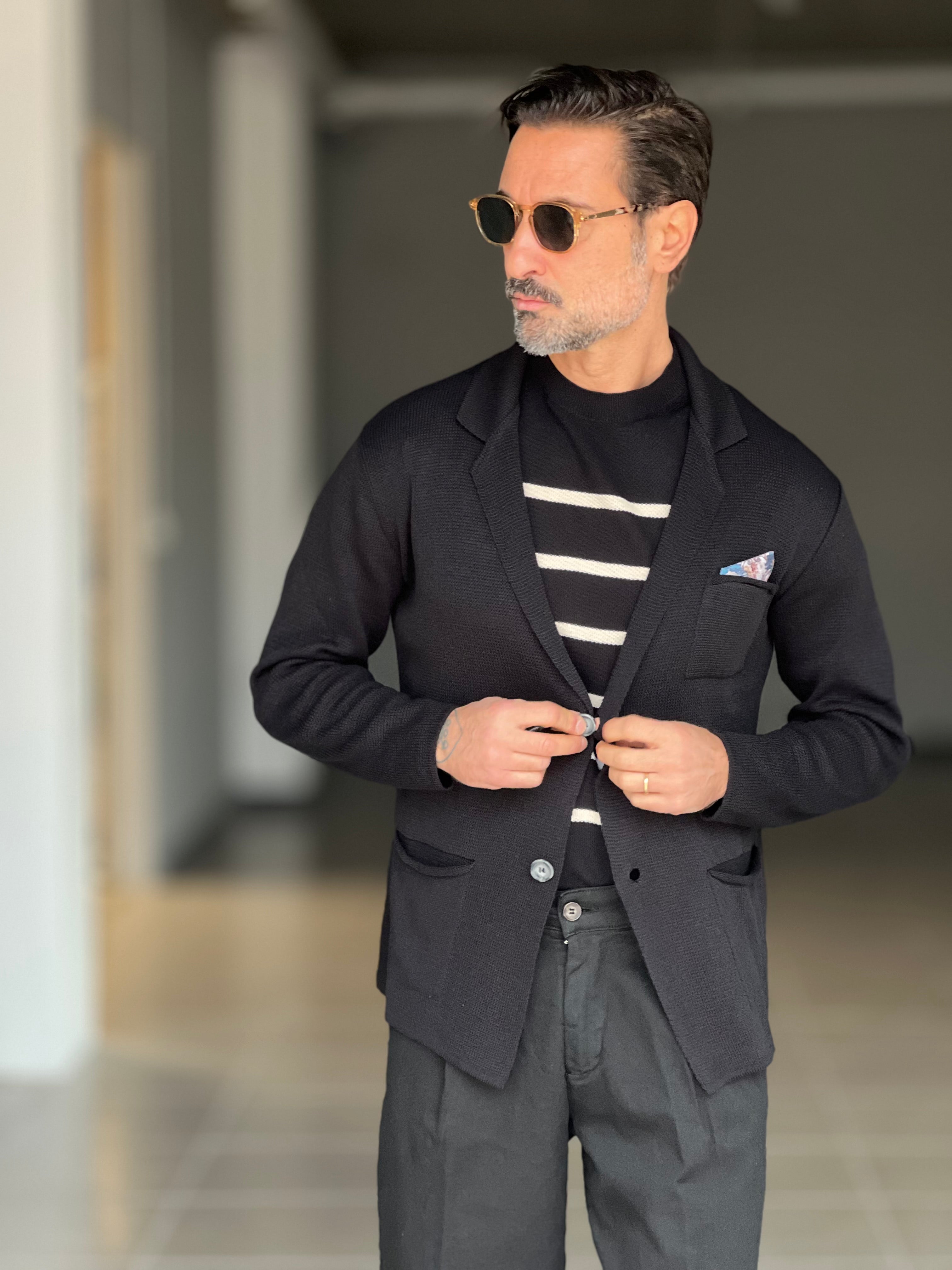 CARDIGAN GIACCA   NERO COTONE 0025