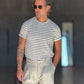 T SHIRT RIGA FINA CREMA E VERDE