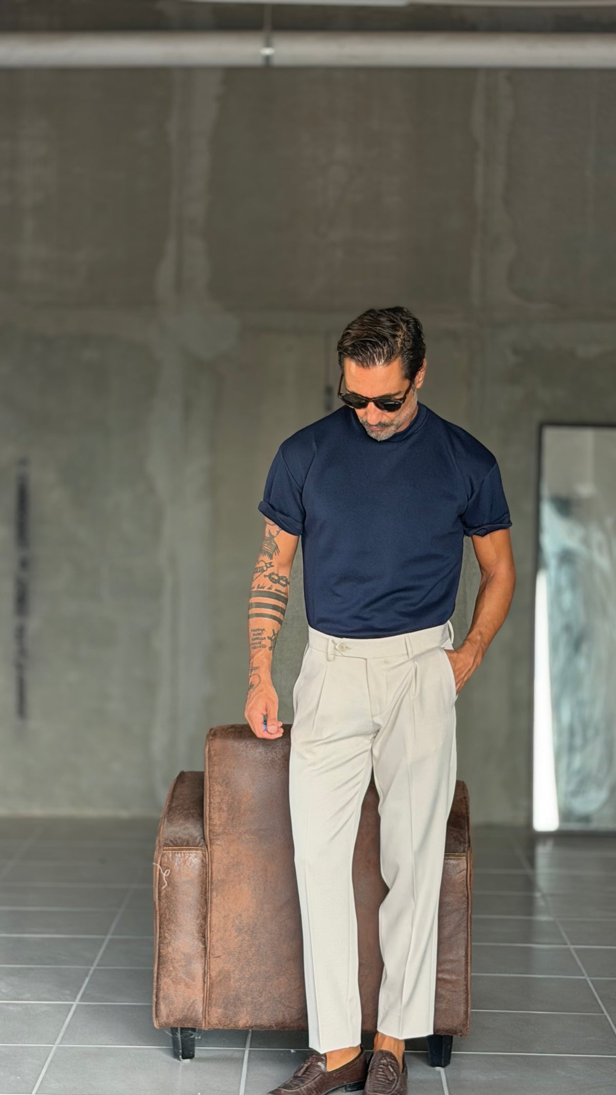 T SHIRT BLU NAVY OVER FIT
