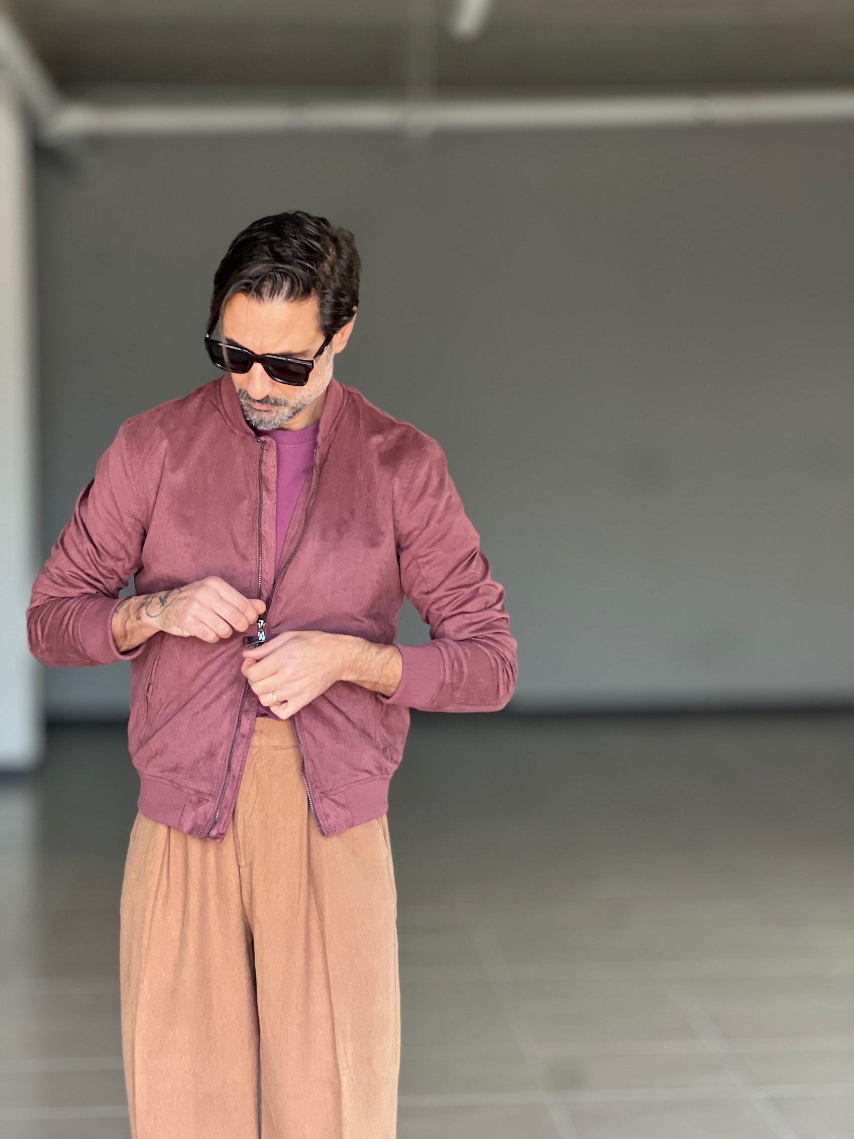 ECO-LEATHER BIKER WITH BLACK ON BLACK STUD