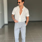BLACK CHAIN ​​VISCOSE TROUSERS