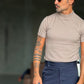 WHITE VISCOSE TROUSERS WITH REGULAR BOTTOM