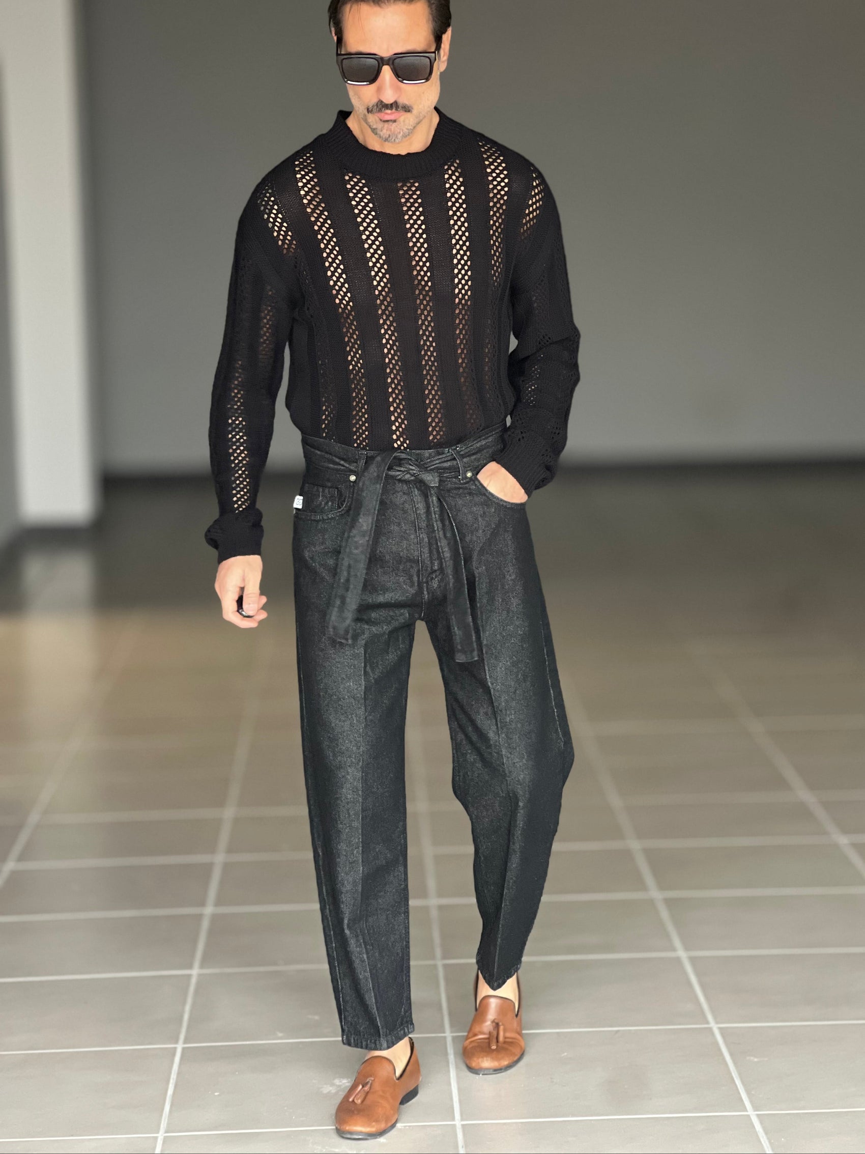 JEANS LAVAGGIO UNO NERO SCURO INSERTO CINTURA 006