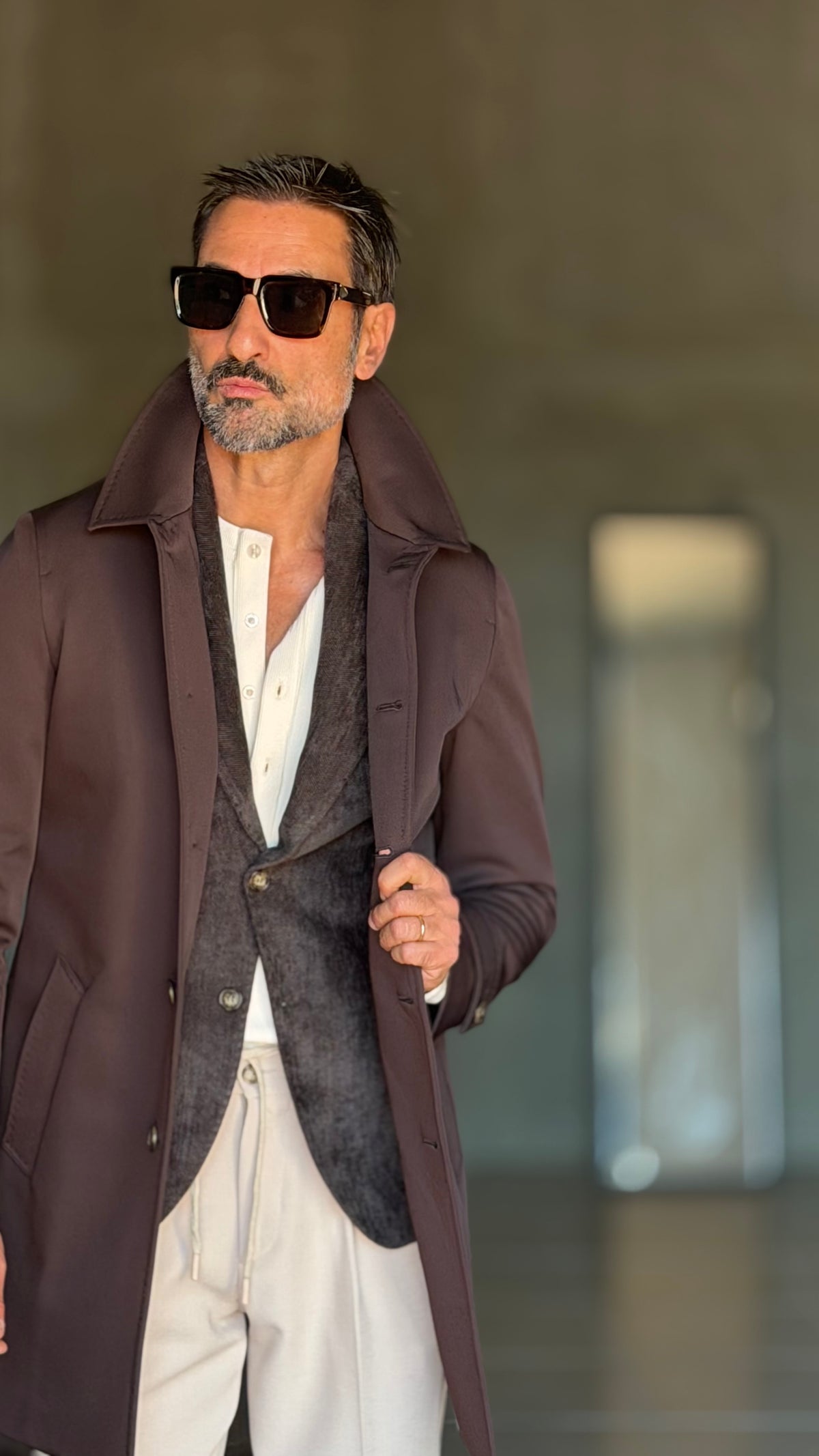 BLUE HIGH NECK COAT