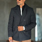 BLUE HIGH NECK COAT