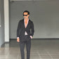 *ABITO  NERO MONOPETTO OPERATO PANTALONE MEZZAMOLLA