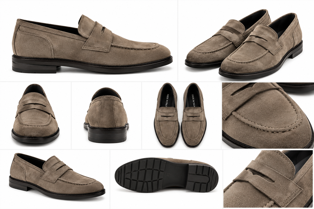 MOCASSINO TAUPE CAMOSCIO  PELLE LAVORATA