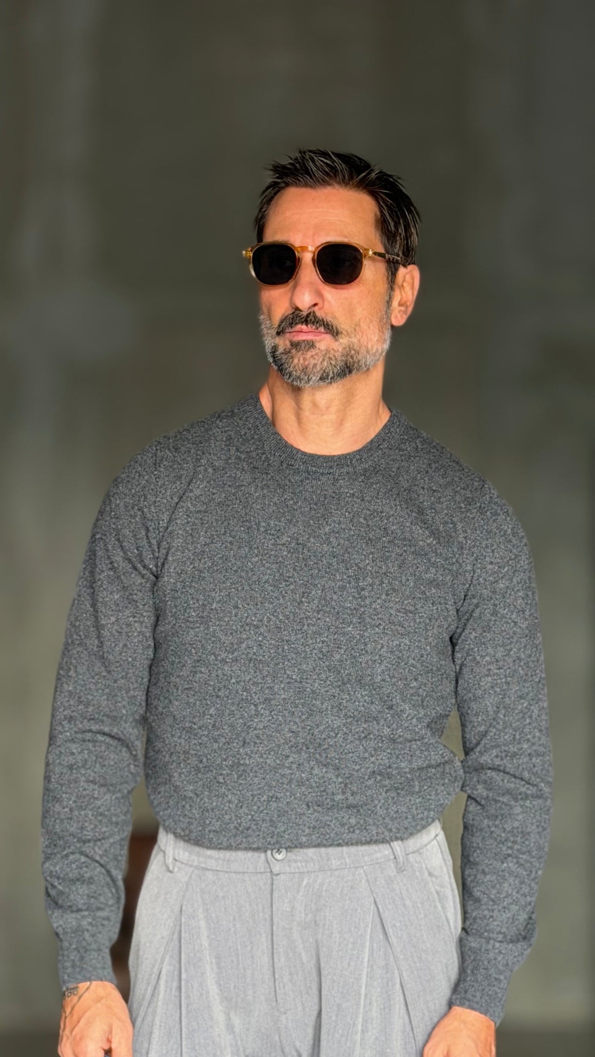 PULLOVER GRIGIO PIOMBOLANA CASHMERE 3% E MISTI