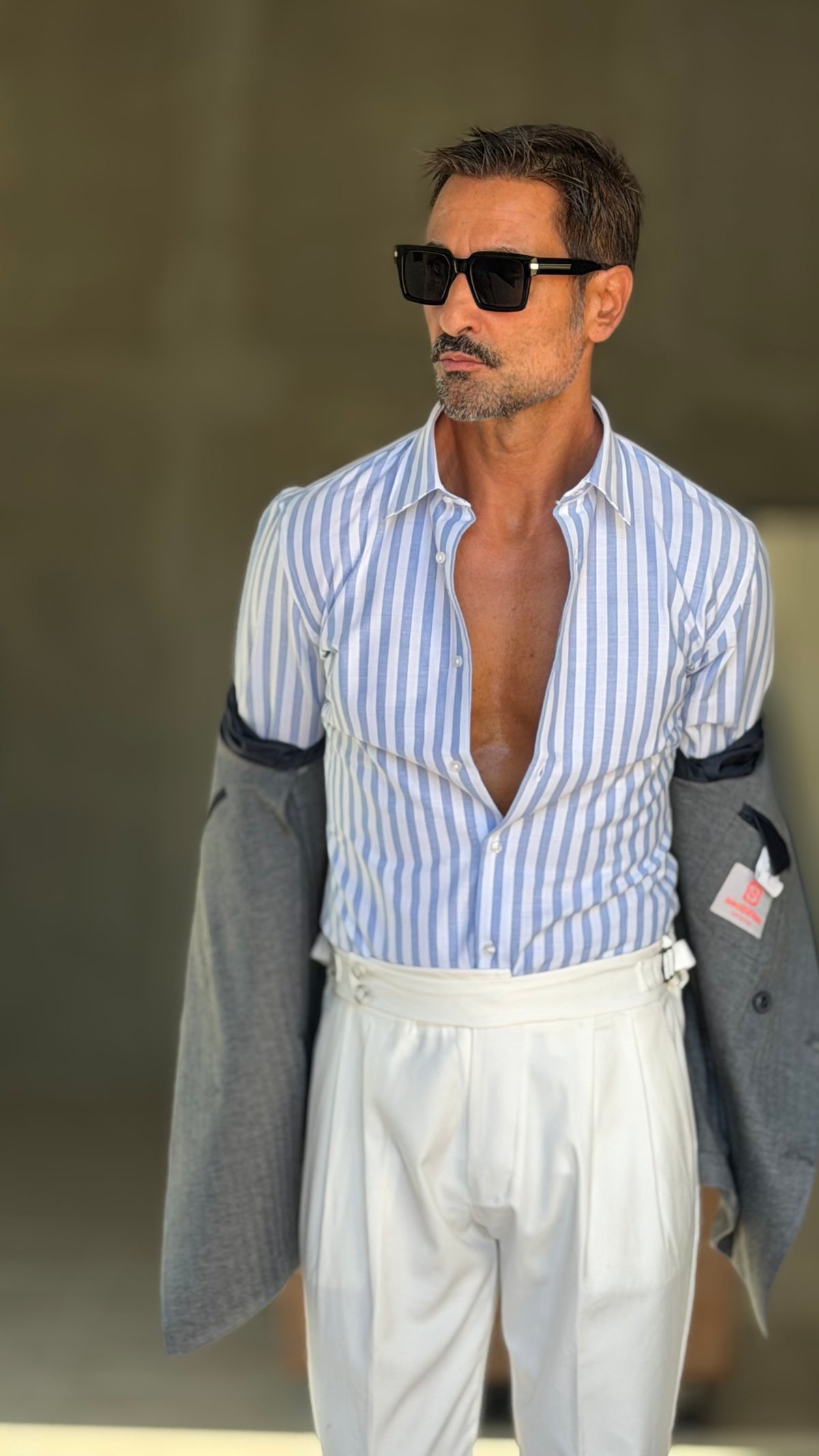 CAMICIA  BACCHETTA CELESTE  GRANDE OXFORD