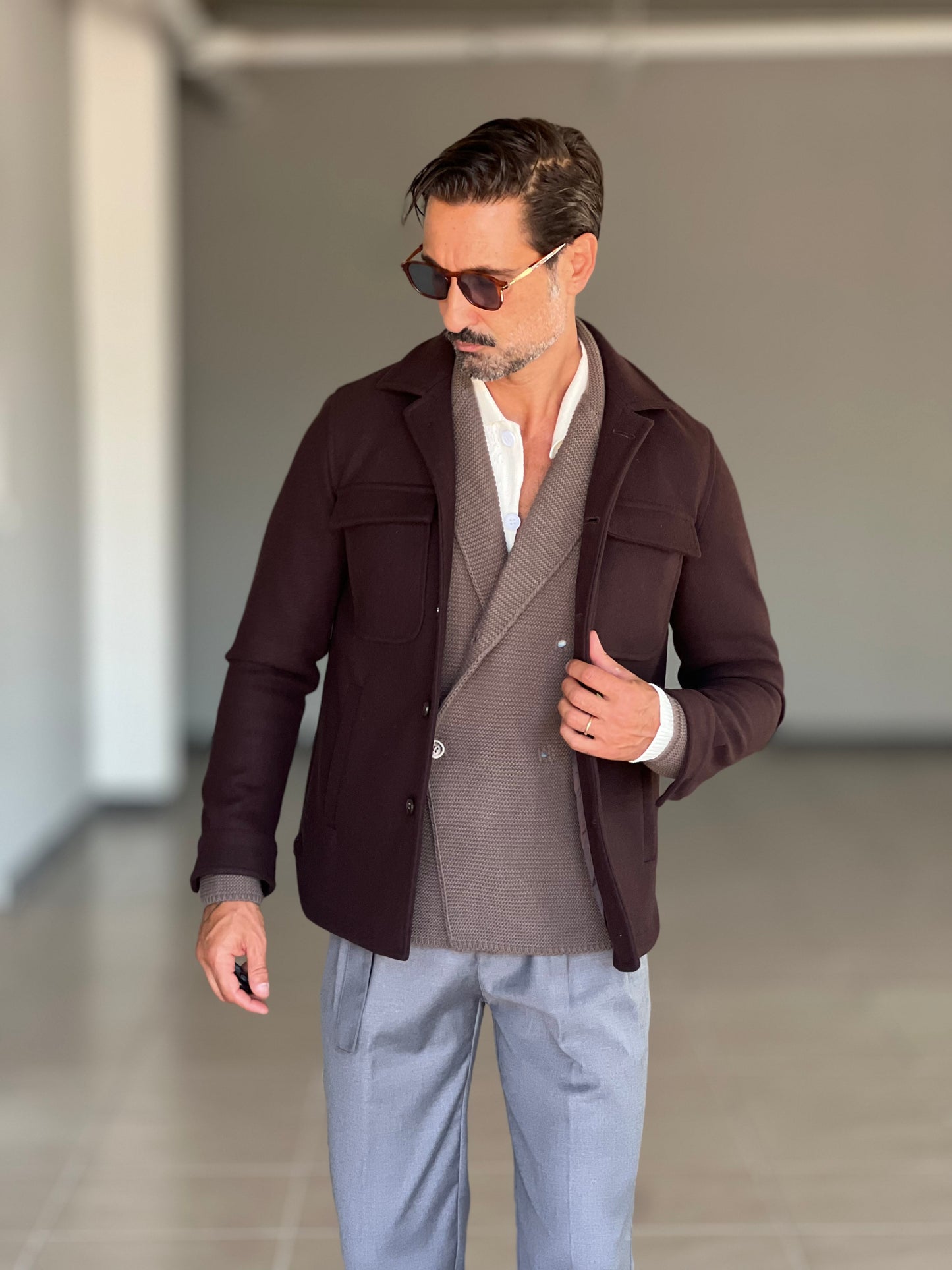 FILL JACKET PANNO MORO