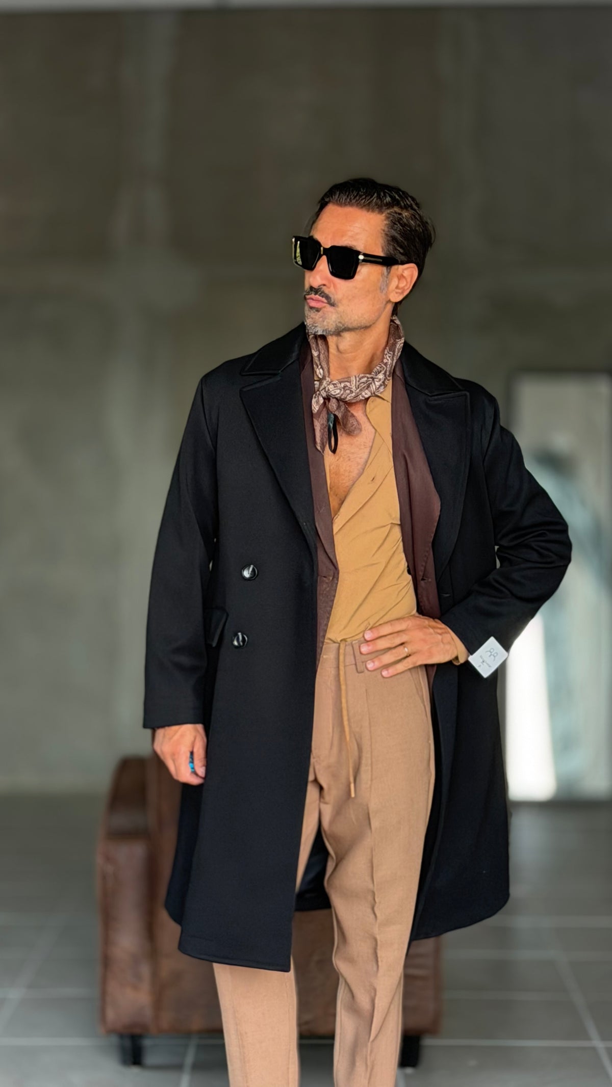 CAPPOTTO  DOPPIPETTO NERO OVER FIT  ALTATENSIONE