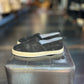 DOUBLE BUCKLE BLACK SUEDE LOAFERS