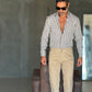 CAMICIA  BACCHETTA TORTORA GRANDE STRETCH