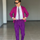 PANTALONE VELLUTO  VIOLA  PINCES VITA ALTA