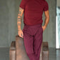PANTALONE  PRUGNA   DOPPIAPINCES VISCOSA E MISTI