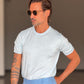 WHITE VISCOSE TROUSERS WITH REGULAR BOTTOM