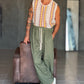 PANTALACCIO  VERDE MILITARE LINO