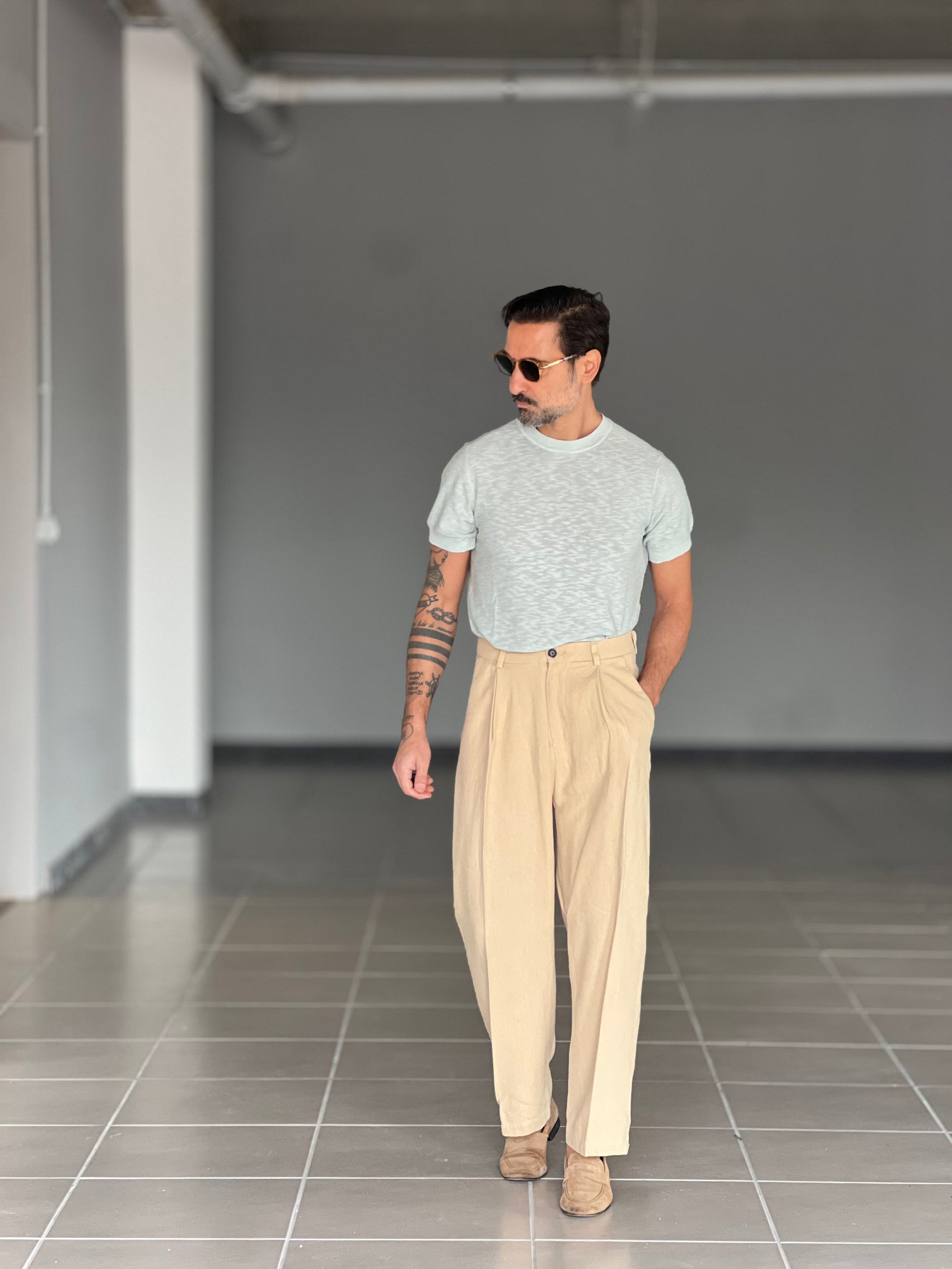 MAGLIA VERDE ACQUA  FIAMMATA GIROCOLLO