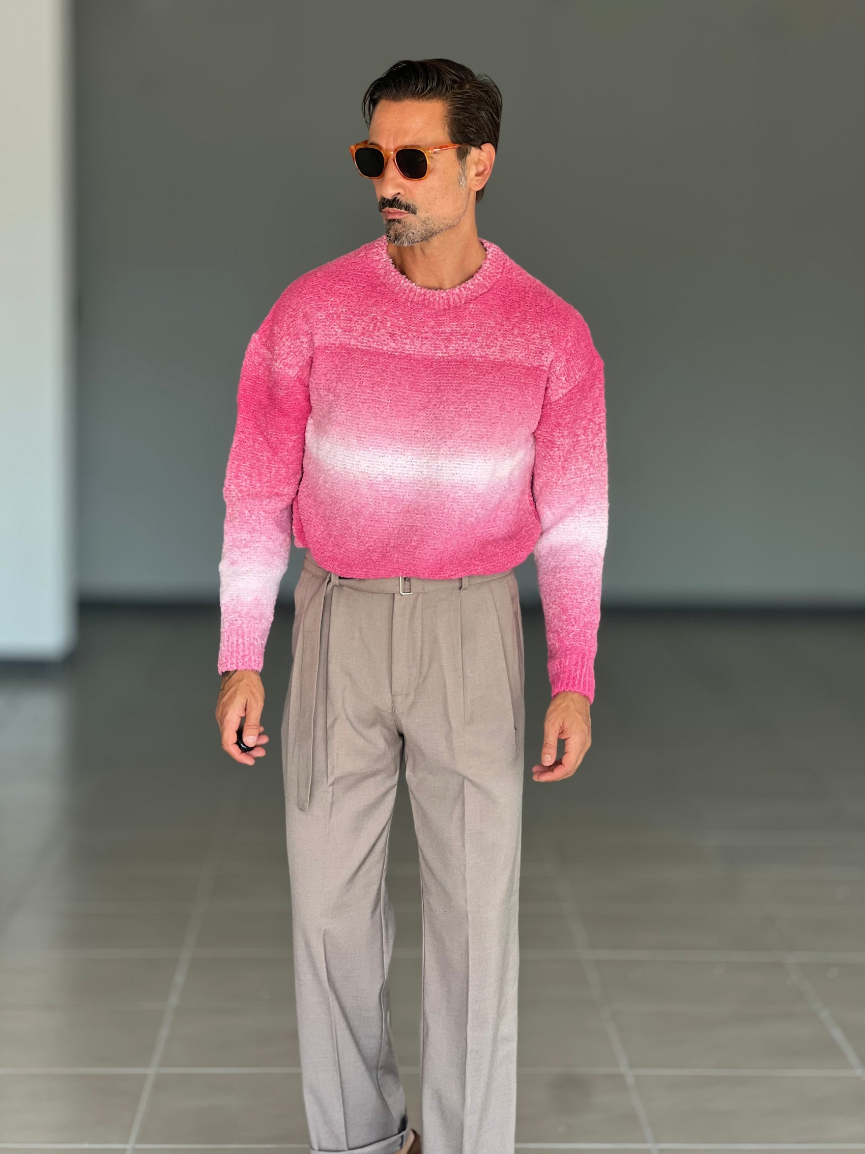 PANTALONE  FONDO AMPIO TORTORA CINTURA VISCOSA E MISTI