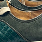 LEATHER AND SUEDE SNEAKERS WITH YELLOW CAP