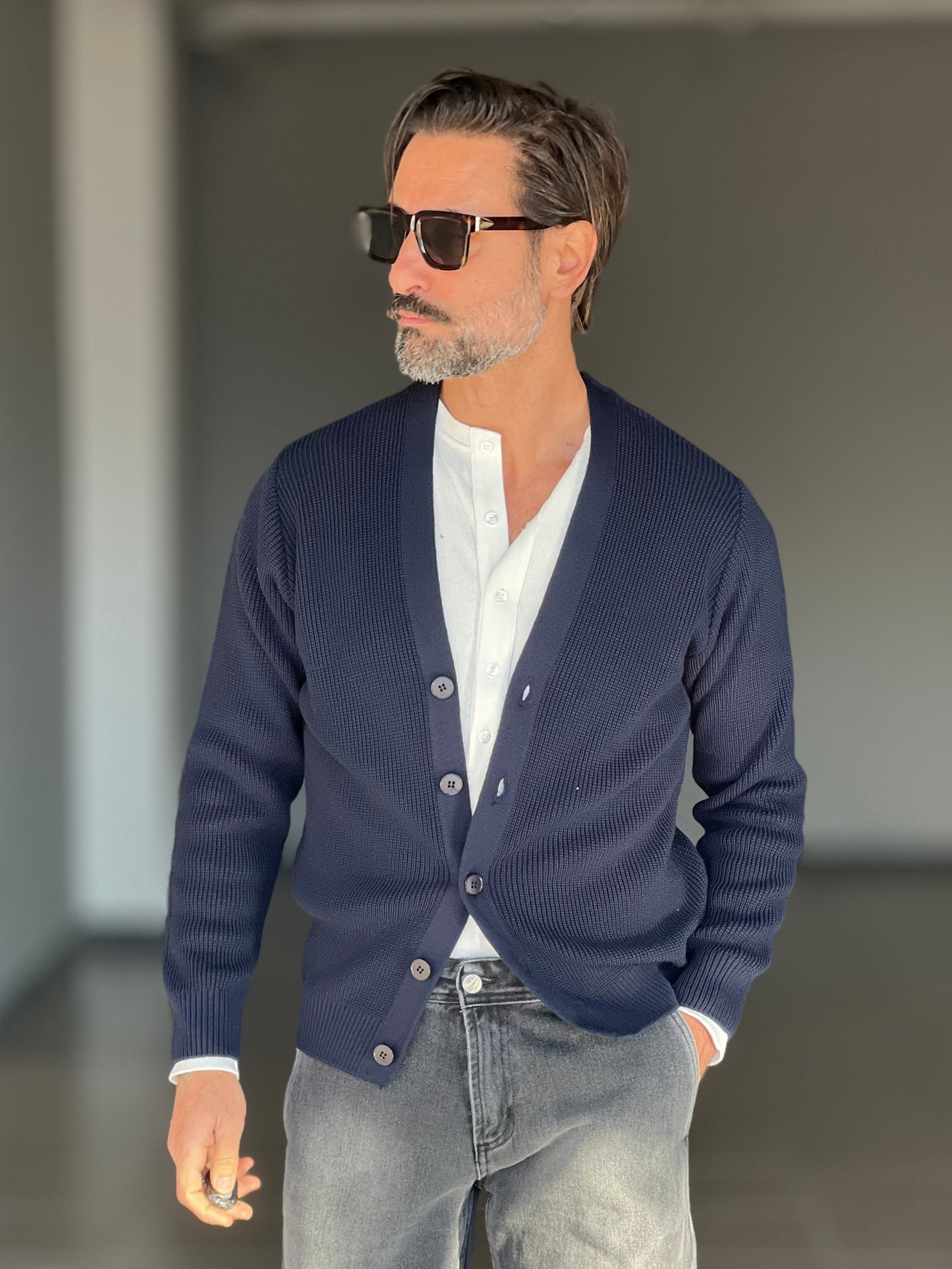 BEIGE COTTON OPEN CARDIGAN