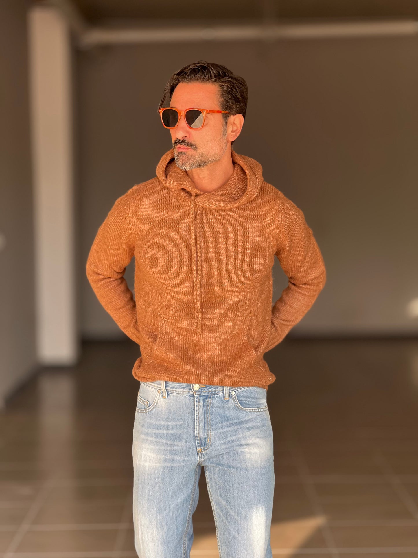 MAGLIA FELPA CAMMELLO  LANA E MISTI