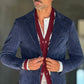 GIACCA BLU VELLUTO STRETCH ROCCIATORE