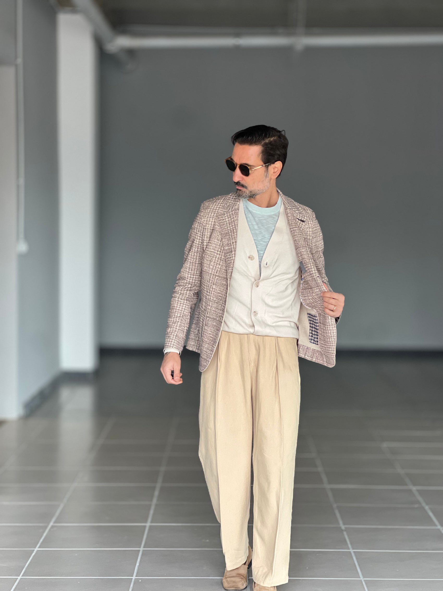 GIACCA KOON GALLES BEIGE E MORO