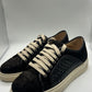 LEATHER AND SUEDE SNEAKERS WITH YELLOW CAP