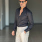 NEW CAMICIA NERA  POPELINE DI COTONE STRECH
