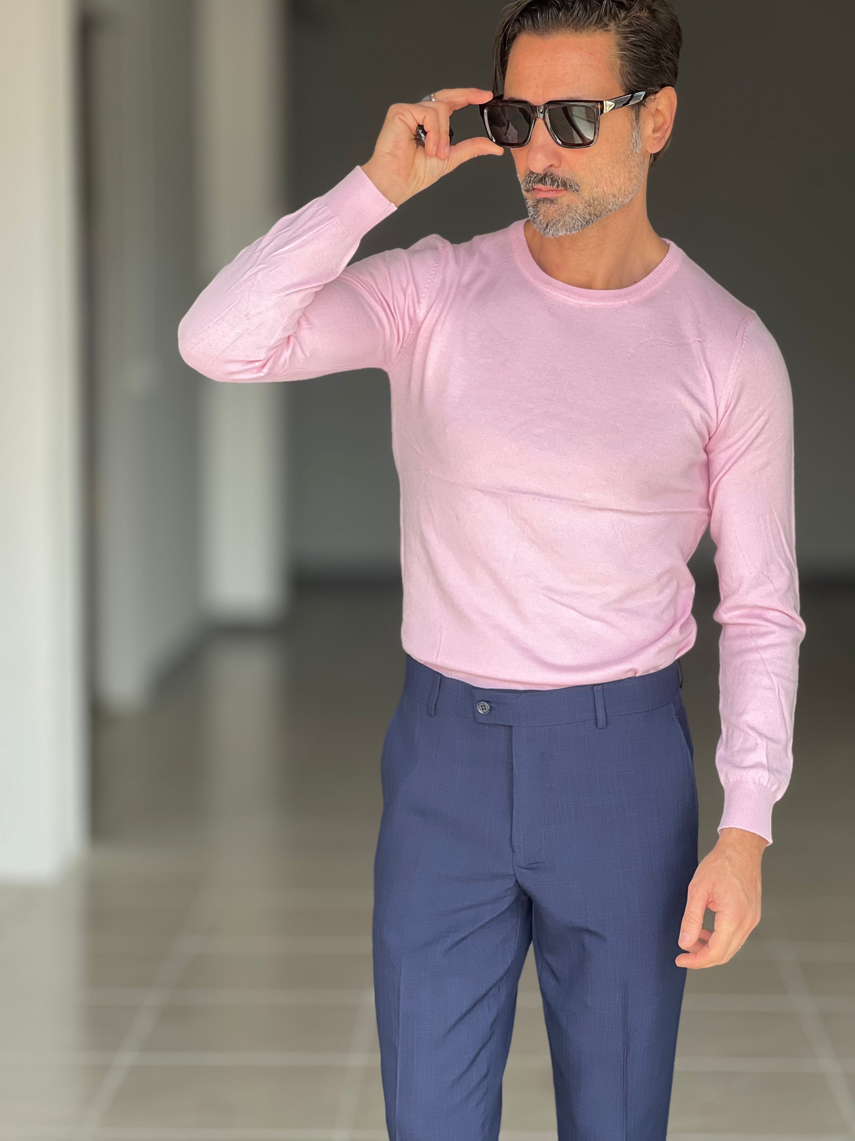 WHITE VISCOSE TROUSERS WITH REGULAR BOTTOM